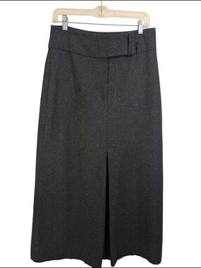RW&CO Vintage 90s Style Charcoal Wool Maxi Skirt - Academic Minimalist - Size 5